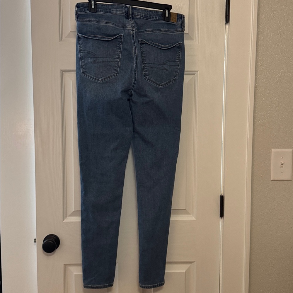 American Eagle Outfitters Women's Super High Rise Jegging in Blue Size 12 Long - Picture 10 of 11